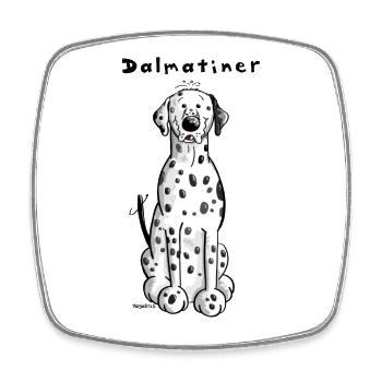 Knuffiger Dalmatiner - Viereckiger Kühlschrankmagnet - Weiß - Vorne