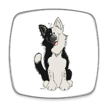 Cute Border Collie - Square fridge magnet - white - Front