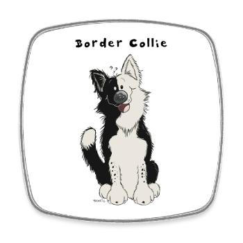 Sweet Border Collie - Square fridge magnet - white - Front