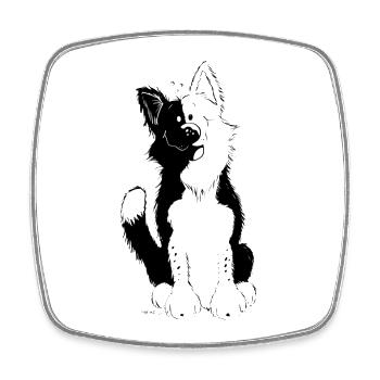 Cute Border Collie - Square fridge magnet - white - Front