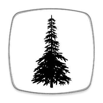 Tannenbaum - Viereckiger Kühlschrankmagnet - Weiß - Vorne