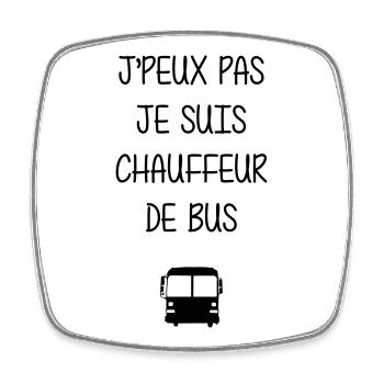 Bus Driver / Busfahrer / Autocar / Autobus / Job - Square fridge magnet - white - Front