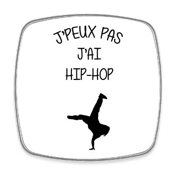 Hip-Hop / Rap / Instrument de Musique / Hip Hop - Magnet carré - blanc - Devant
