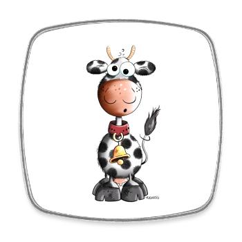Happy Cow - Square fridge magnet - white - Front