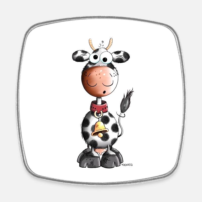 Happy Cow - Square fridge magnet - white