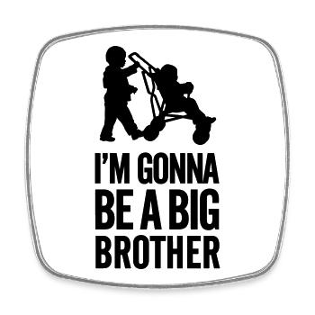 I'm gonna be a big brother baby car - Square fridge magnet - white - Front