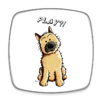 Cairn Terrier Play - Viereckiger Kühlschrankmagnet - Weiß - Vorne
