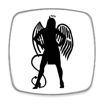 Angel Devil - Square fridge magnet - white - Front