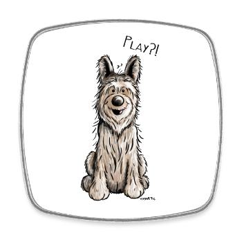 Happy Berger Picard - Hund - Dog - Viereckiger Kühlschrankmagnet - Weiß - Vorne