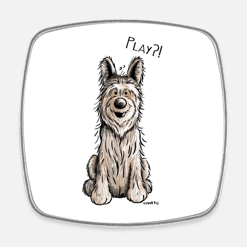 Berger Picard - Chien- Cadeau - Magnet carré - blanc