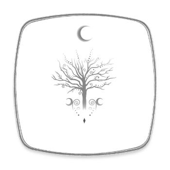 Occult Moon Tree Dark Autumn - Square fridge magnet - white - Front