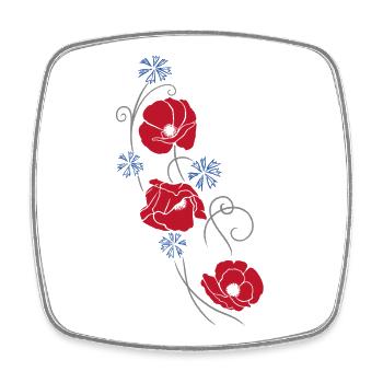 Mohnblumen und Kornblumen. Sommer Design. - Viereckiger Kühlschrankmagnet - Weiß - Vorne