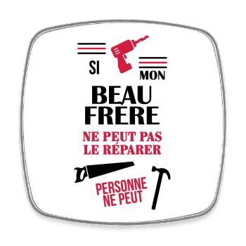Belle Beau-Frère / Belle-Sœur / Beau Frere / Belle - Magnet carré - blanc - Devant