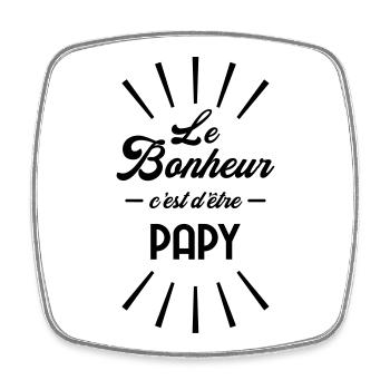 Papy Papi Grand-Père Retraite famille - Magnet carré - blanc - Devant