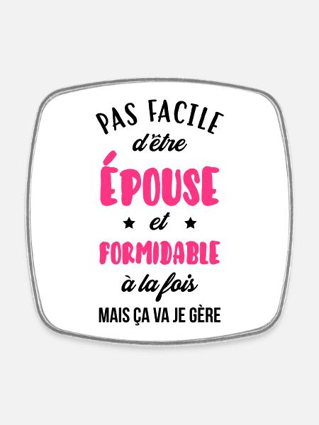 Mariage Amour Marié Mariée EJG EVJF Mari Femme - Magnet carré - blanc