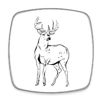 deer - Square fridge magnet - white - Front