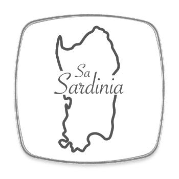 Sardinia - Square fridge magnet - white - Front