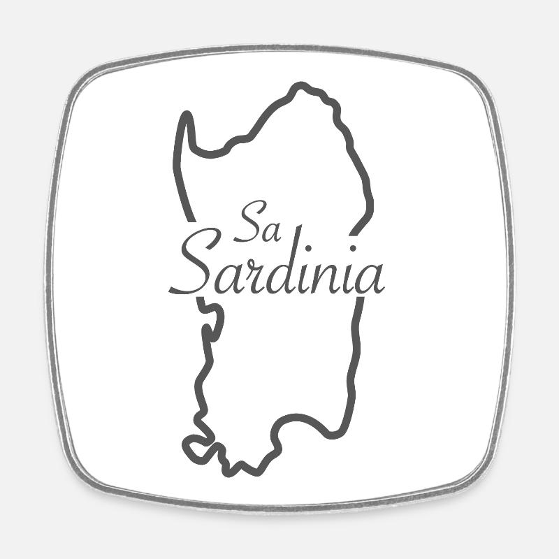 Sardinia - Square fridge magnet - white