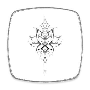 Ornamental lotus flower - Square fridge magnet - white - Front