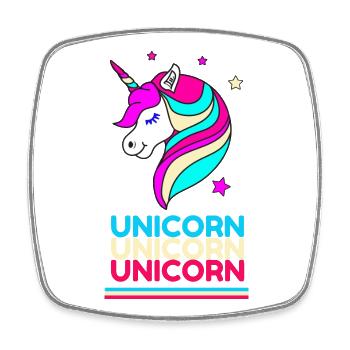 Licorne Licorne Licorne - Magnet carré - blanc - Devant