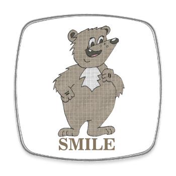 Bär SMILE - Viereckiger Kühlschrankmagnet - Weiß - Vorne