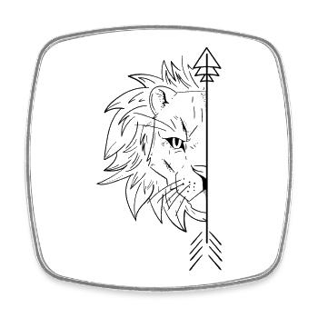 Lion Boyfriends 1/2 - Square fridge magnet - white - Front