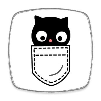 Chat Chats - Magnet carré - blanc - Devant