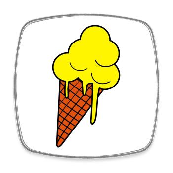 Schmelzendes Eis  Pop Art - Square fridge magnet - white - Front