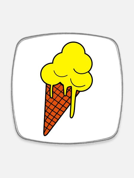 Schmelzendes Eis Pop Art - Square fridge magnet - white