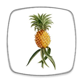 Vintage Retro Ananas Pflanze Tropisch Shirt - Viereckiger Kühlschrankmagnet - Weiß - Vorne