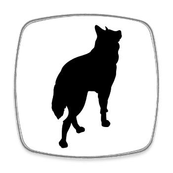 Hund Husky Schäferhund stehend Silhouette Grafik - Viereckiger Kühlschrankmagnet - Weiß - Vorne