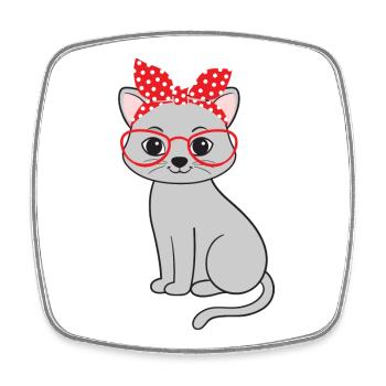 Chat Chats - Magnet carré - blanc - Devant