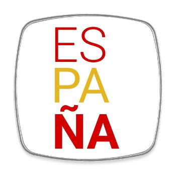 Spain - Square fridge magnet - white - Front