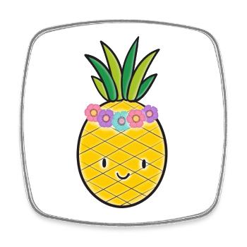 Pineapple - Square fridge magnet - white - Front