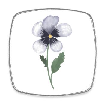 Pansy Violet - Square fridge magnet - white - Front