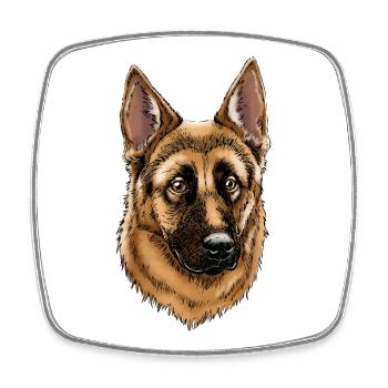 German Shepherd - Viereckiger Kühlschrankmagnet - Weiß - Vorne