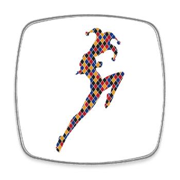 Harlekin - Viereckiger Kühlschrankmagnet - Weiß - Vorne