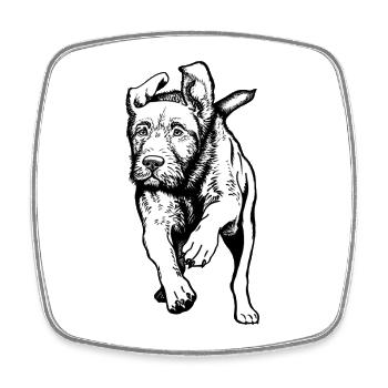 Jagdhunde-Aktion - Viereckiger Kühlschrankmagnet - Weiß - Vorne