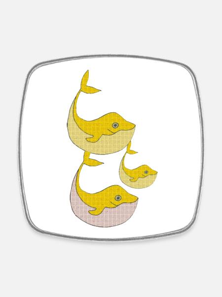 wale family - Square fridge magnet - white