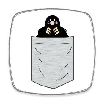 Mole Breast Pocket - Square fridge magnet - white - Front