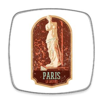 Badge retro, Paris France est ma ville natale - Magnet carré - blanc - Devant