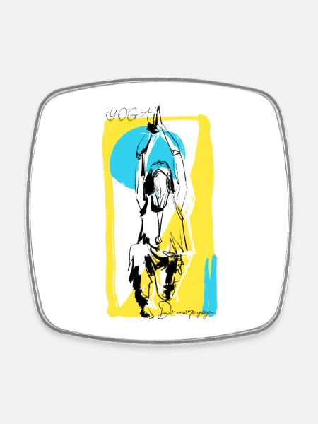 Yoga - Square fridge magnet - white