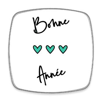 BONNE ANNEE. SAINT SYLVESTRE. NOUVELLE ANNÉE - Magnet carré - blanc - Devant