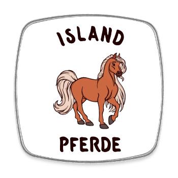 Pferde Spruch Pferdenarr Pferdeliebe Islandpferde - Viereckiger Kühlschrankmagnet - Weiß - Vorne