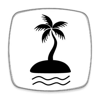 Palmier Noir - Magnet carré - blanc - Devant