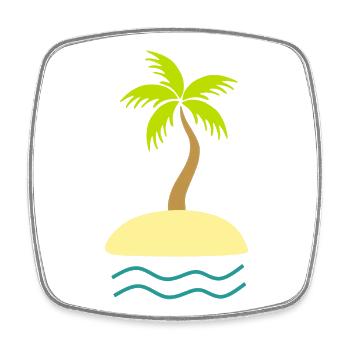 Palm Island Beach Holiday Sea Summer Holiday - Square fridge magnet - white - Front