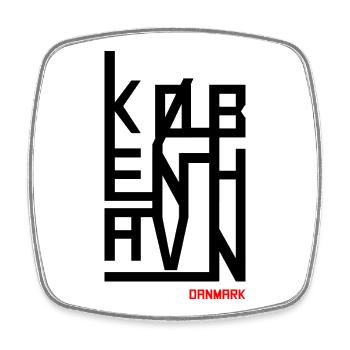 København Danmark Design modern - Square fridge magnet - white - Front