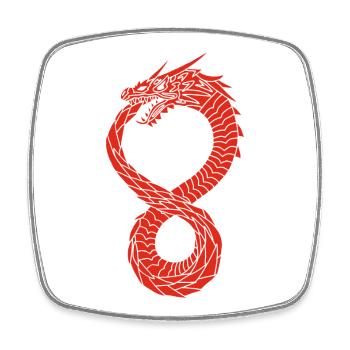 Red Infinite Dragon - Square fridge magnet - white - Front