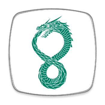 Green Infinite Dragon - Square fridge magnet - white - Front