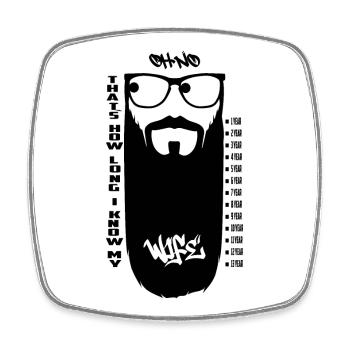 So lange kenne ich meine Frau schon - Viereckiger Kühlschrankmagnet - Weiß - Vorne
